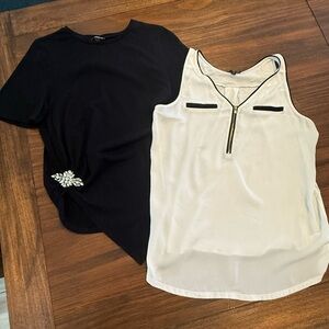 EXPRESS Y2K Bundle of Two Black and White Tops, size Small